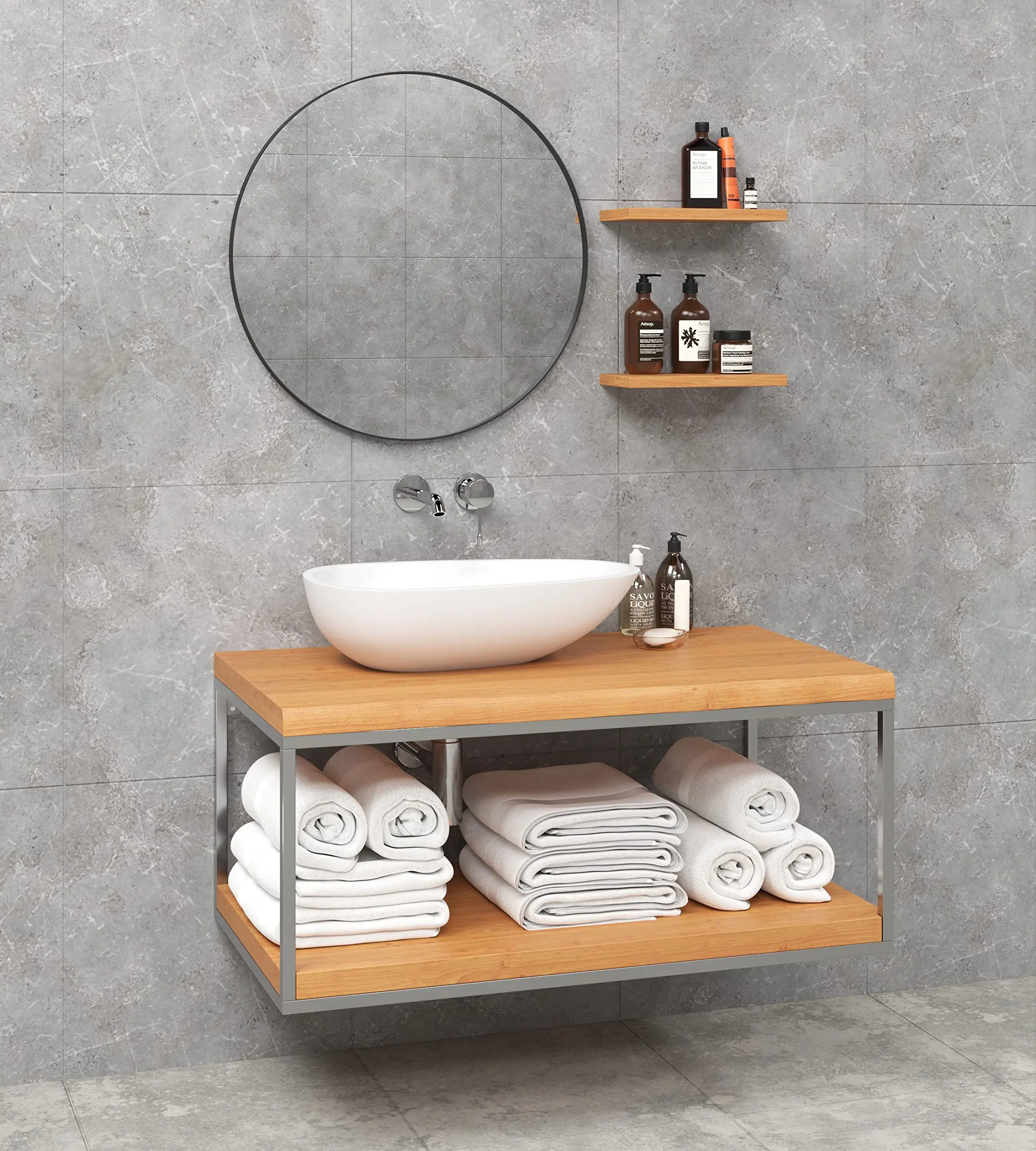 Simple new bathroom bathroom cabinet wash table oak solid wood floor bathroom cabinet wash basin cabinet combination