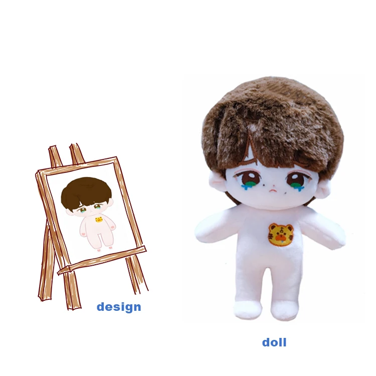 China Manufacturer Soft Doll Animal Toys 20cm 15cm 10cm Oem  Custom Plush  Lovely Kpop  Idol Dolls with Clothes