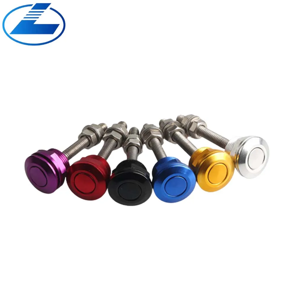 Universal Car 22mm Aluminum Push Button Quick Release Billet Hood Pins Lock Clip Kit  For GM Chevy Chevrolet For BMW For Audi