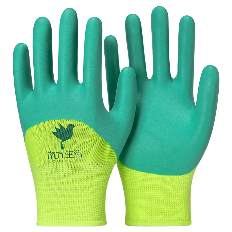 China Manufacturer Latex Gloves Breathable Thicken Polyester Shell Nitrile Coated Working Safety Gloves With Printing Logo