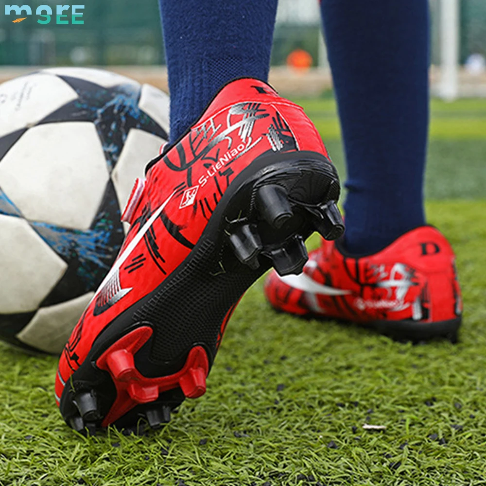 SeeMore Original Kids Soccer Cleats Outdoor Football Cleats Firm Ground Soccer Cleats Athletic Outdoor Football Shoes