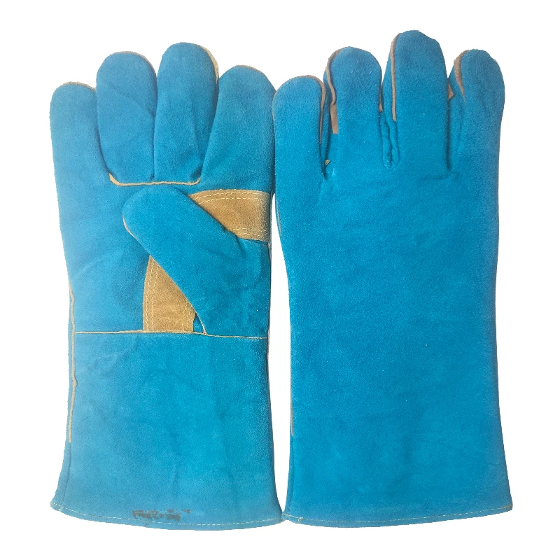 Manufacture wholesale good quality Argon Dexterity Custom Welding hand protective leather Gloves