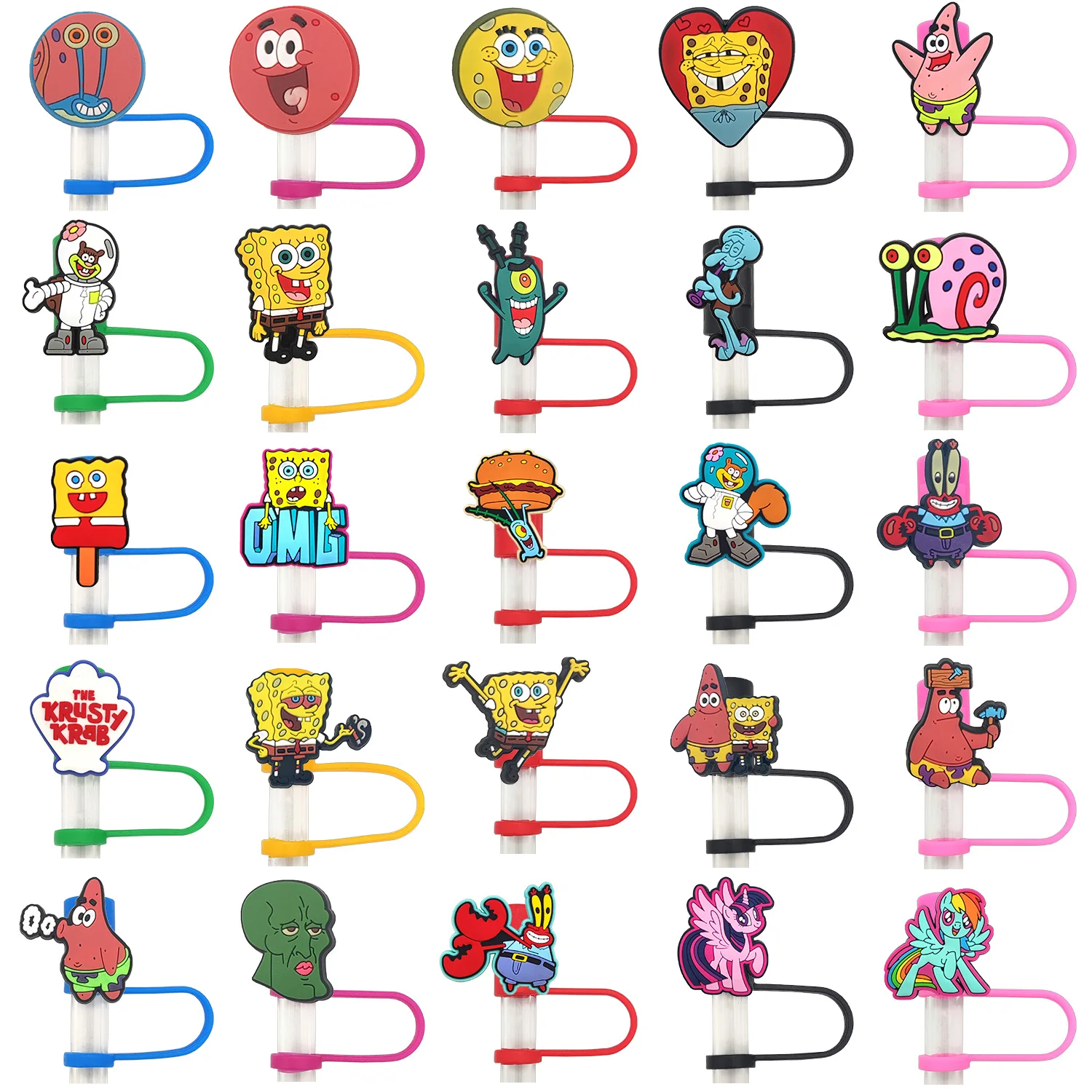 Wholesale 10mm Custom Straw Topper For Tumbers Anime Silicone Straw Toppers Halloween Straw Toppers Charms