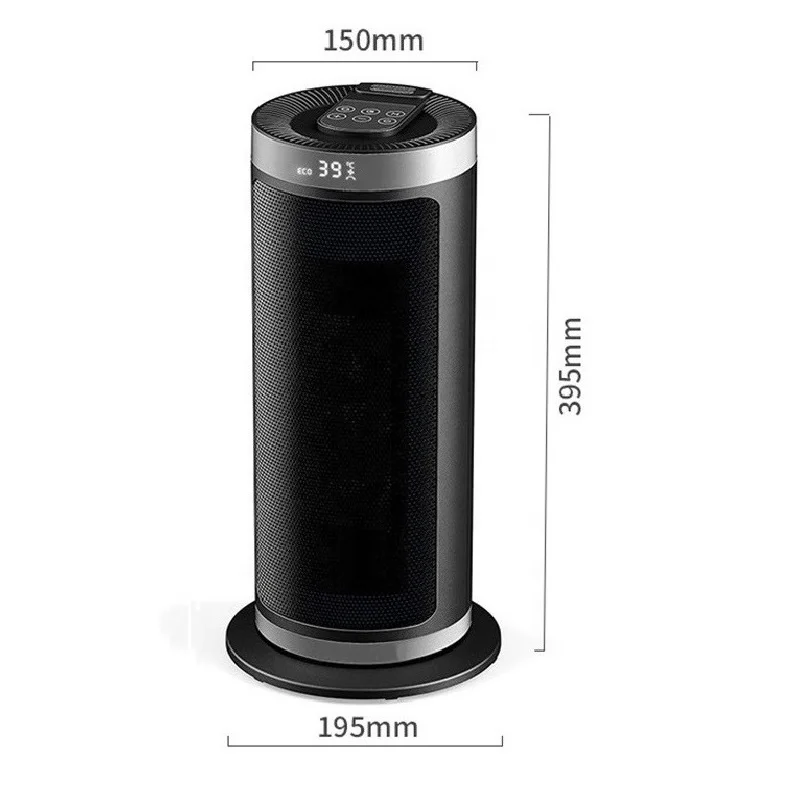 2000W Portable Ceramic Space Heater Realistic 3D Flame 12 Hour Intelligent Timing Electric Heater for Home Office