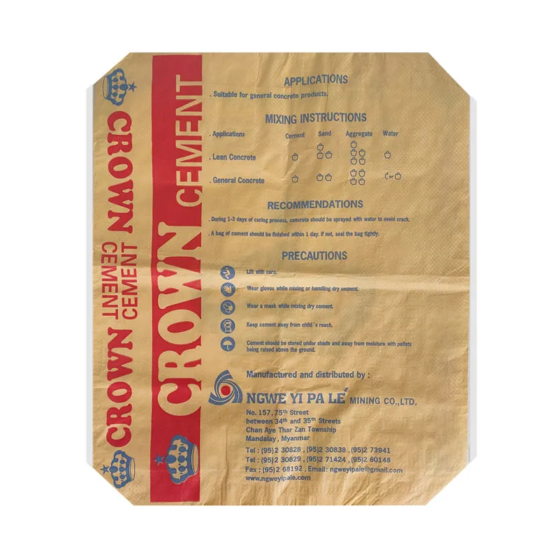 
Custom plastic woven polypropylene square bottom bopp laminated pp woven valve packaging cement bagfor Cement 