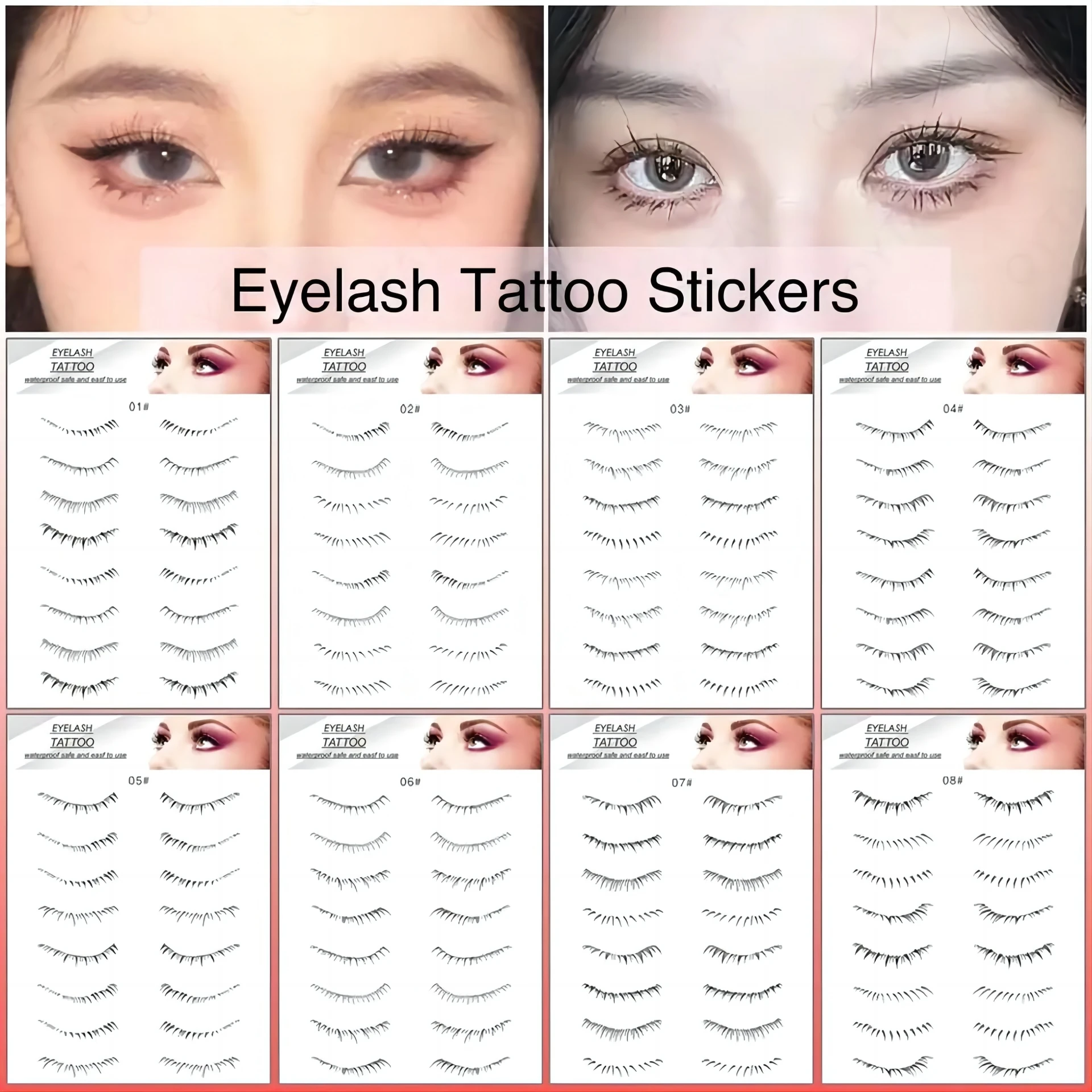 New Fashion Popular Waterproof Cosmetic Face Makeup Temporary Lower Eyelash Tattoo Sticker