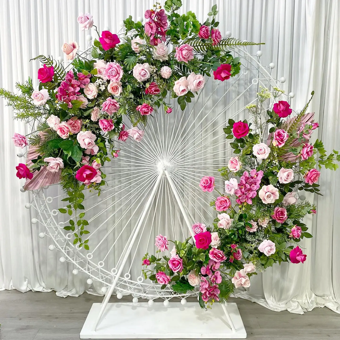 D-BAL001 New artificial real touch flower arrangement latex rose flower for wedding metal arch back drop birthday decor stand