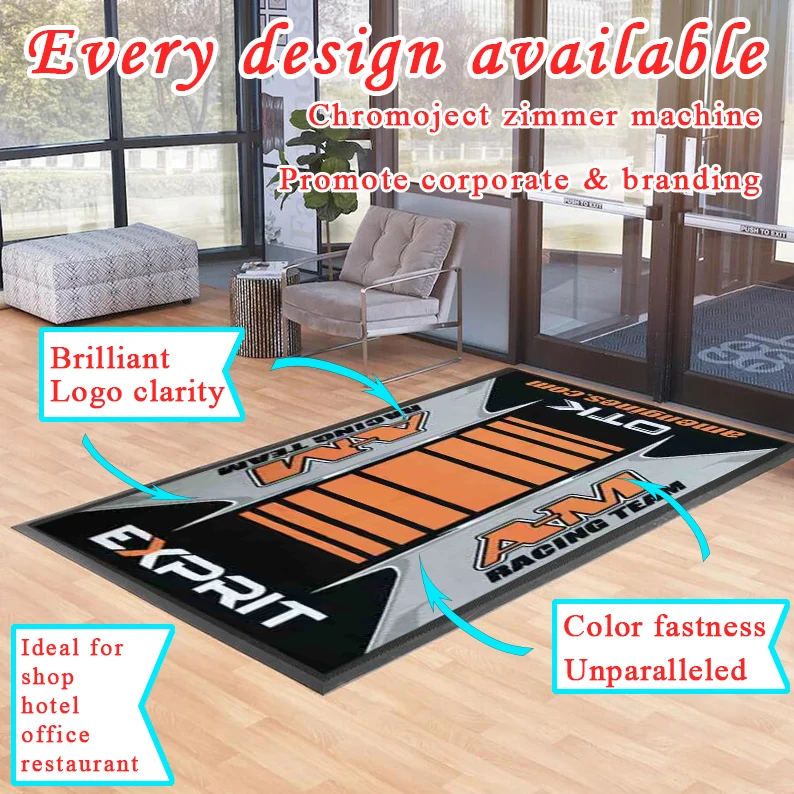 Logo Custom Entrance Doormats Rubber Outdoor Floor Foot Mats Nylon Printed Personal Design Rug Logo Door Mat Indoor For Home