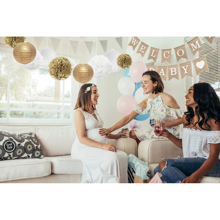 Nicro Gender Neutral Gold White Welcome Oh Baby Party Decorations Baby Shower