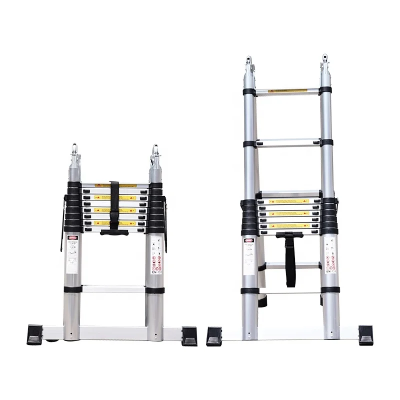 Hot Selling Double Sided Aluminum Folding Telescopic Ladder With Hinges
