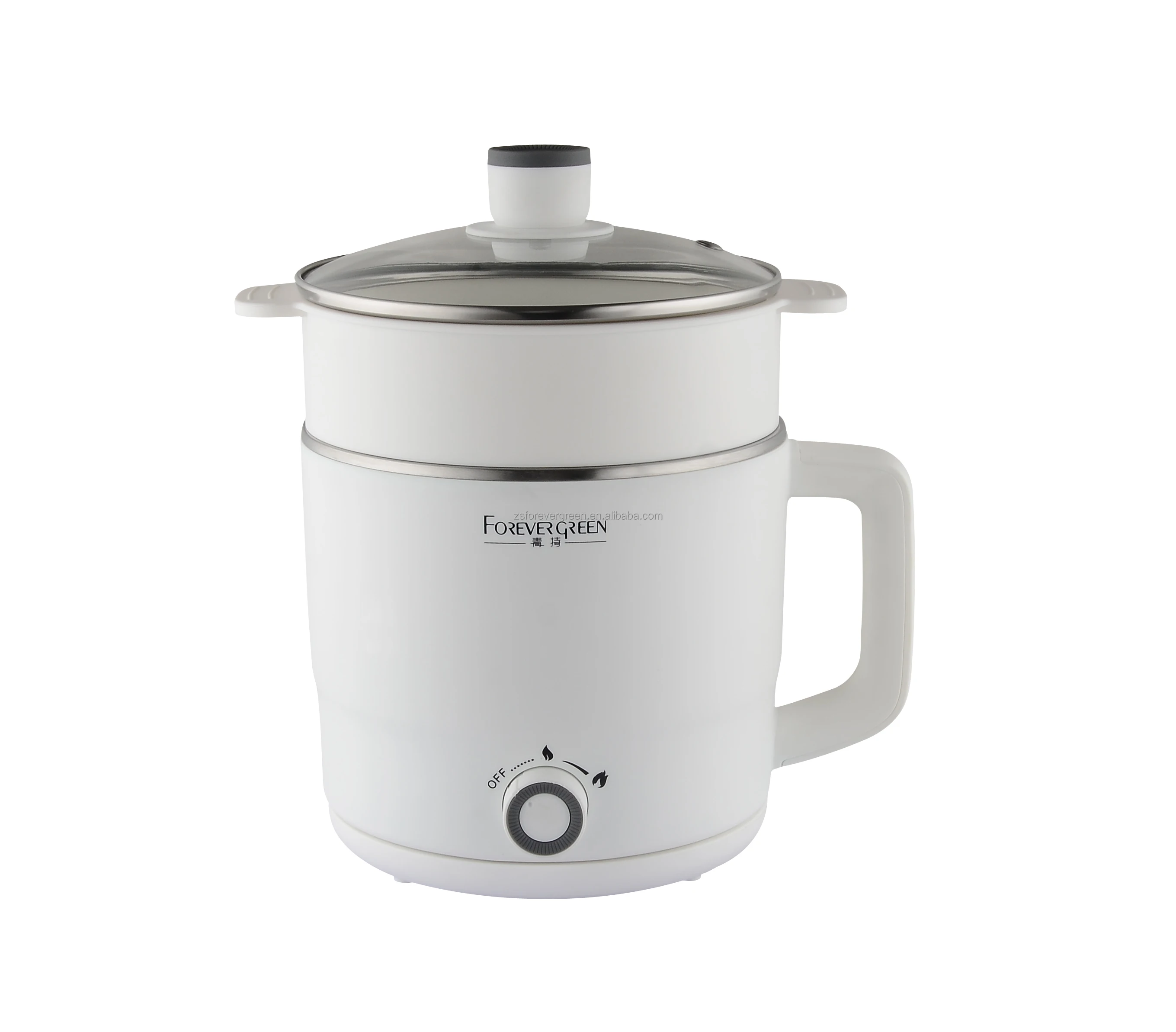 1.8liter Full Handle Multi Cooker Electric Multifunctional Cooking Pot with Steamer for Ramen Noodles/Pasta/Egg/Soup/Oatmeal