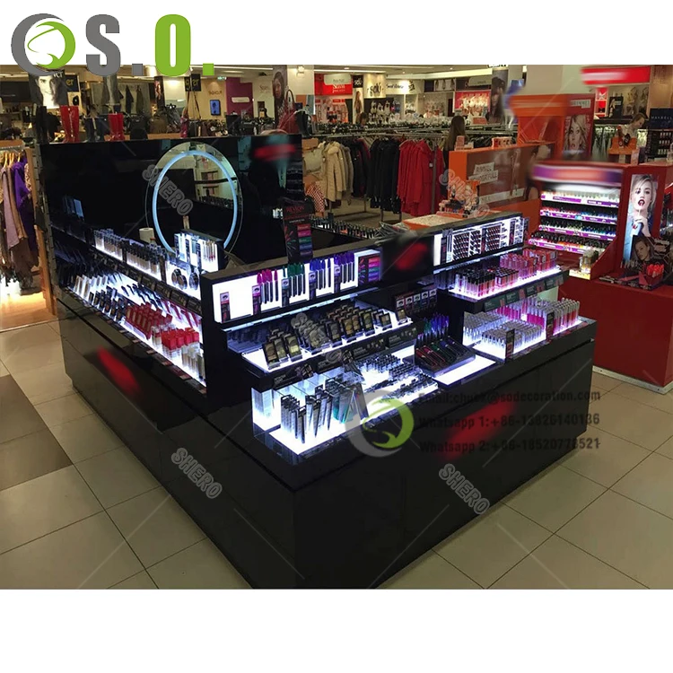 Luxury Acrylic Professional Retail Makeup Store Furniture Cosmetic Display Stand