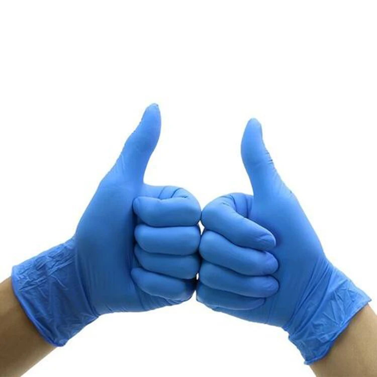 In stock blue vinyl pvc gloves powder free hand gloves nitrile good quality cheap price CE manufacturer