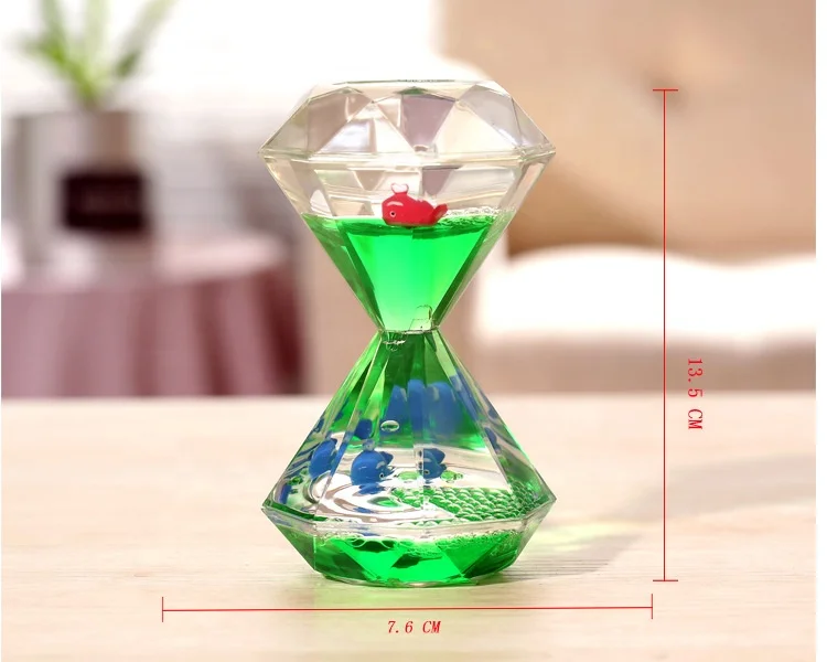 Creative Double Color Floating Liquid Oil Acrylic Hourglass Liquid Visual Movement Hourglass Timer Home Decoration Gift Decor