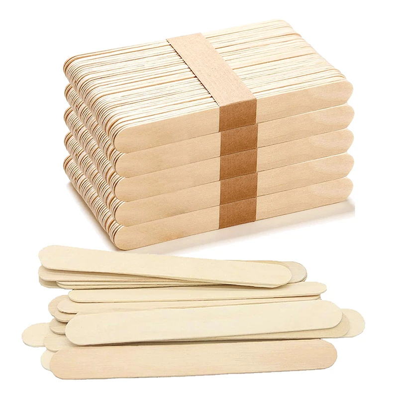 Custom Disposable 114*10*2Mm Food Grade Wooden Popsicle Stick Natural Eco-Friendly Birch Wood Sticks For Ice Cream