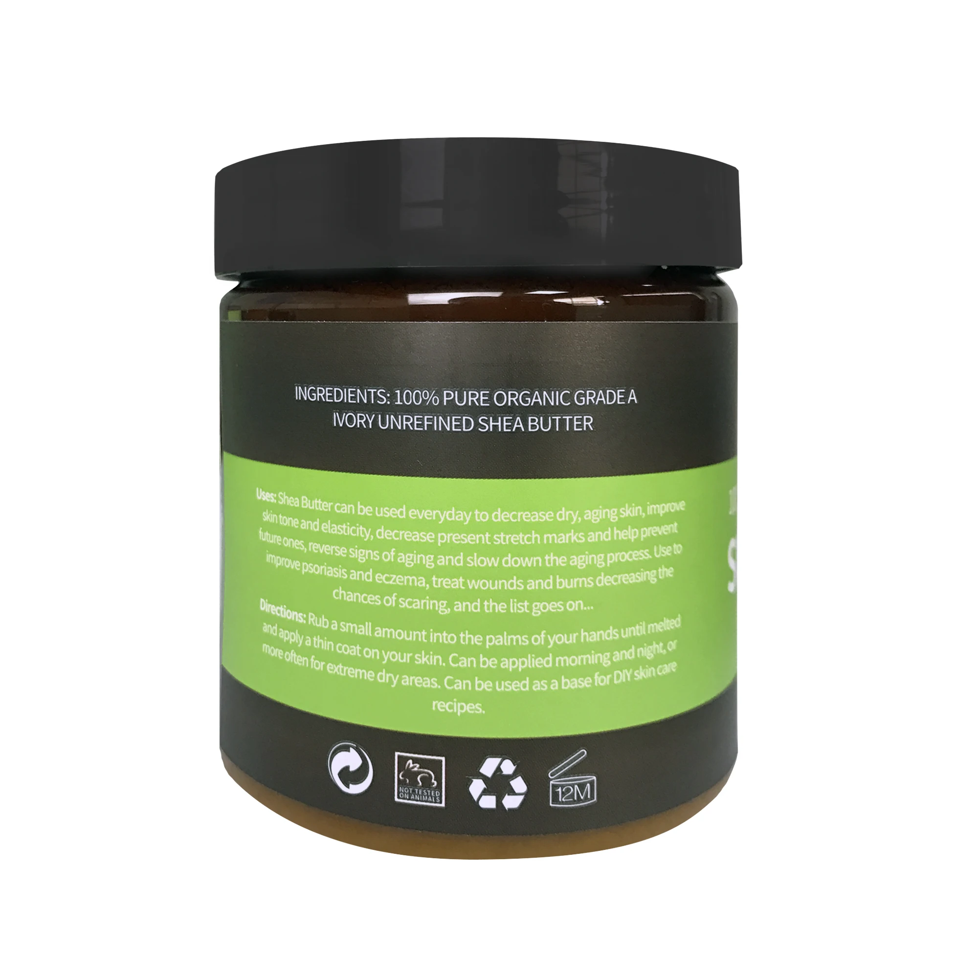 XBY Private Label Additive Free 100% Natural Organic 250g Bulk Pack Shea Butter Moisturizing Whitening Butter For Hair Skin