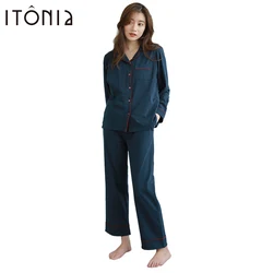 Элегантная пижама с длинным рукавом и пуговицами для грудного вскармливания, пижамный комплект для беременных и больниц