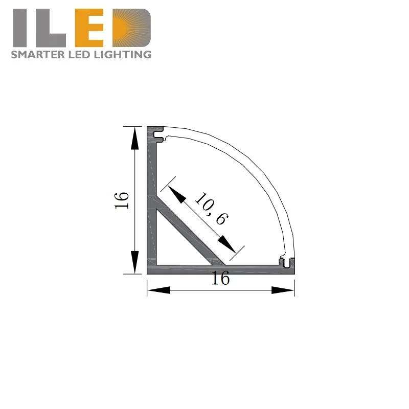 Customized Length V Shape Corner Aluminum LED Profile for Housing Cabinet LED Lighting Strip
