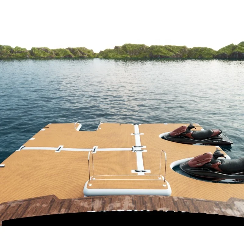Drop Stitch boat parking Inflatable docks floating mat on water floating boat jet ski floating dock