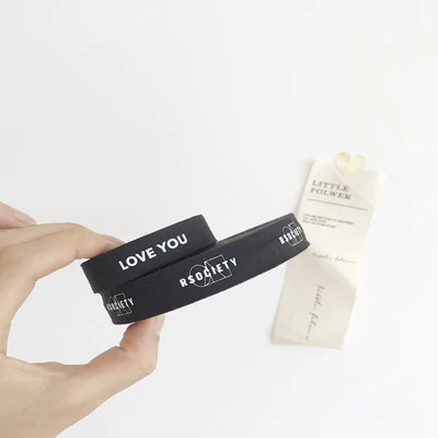 Customize printed letter cotton twill thread herringbone ribbon tape printing with logo