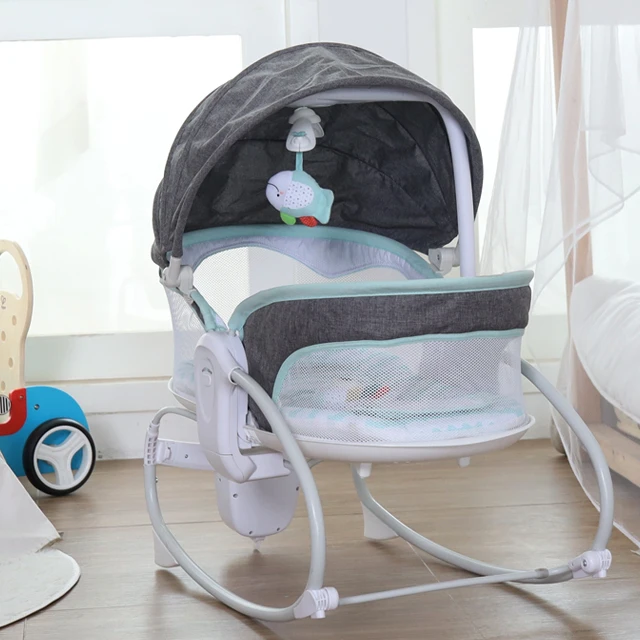 Easy to use 3 in 1baby rocking cradle with music and dolls auto baby rocker chair bed baby rocker
