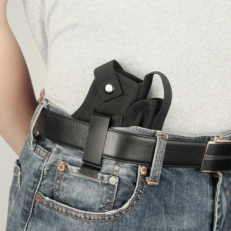 Universal Molle Tactical 9mm Belt Black Nylon Security Duty Pouch Shoulder Concealed Carry Tools Sling Gun Holster Bag