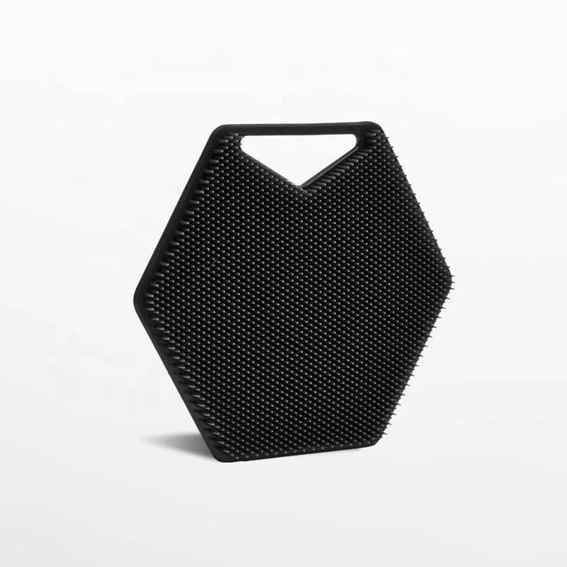 The Body Scrubber Flat Shower Scrubber Exfoliating Massage Skin Cleaning Black Soft Baby Silicone Bath Body Cleansing Brush