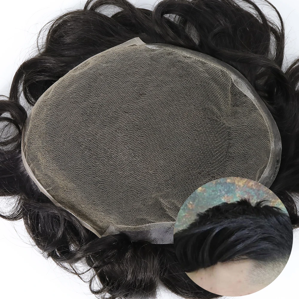 human hair ombre blonde system 9 x 7 inch men toupee hair pu mono lace