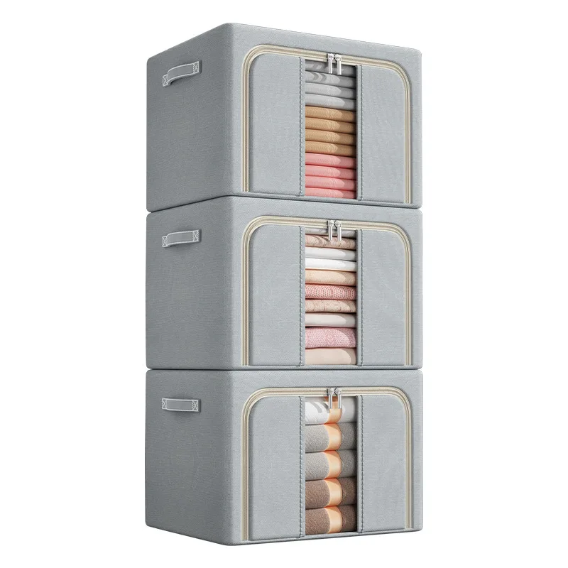 Large Capacity Storage Boxes Folding Oxford Cloth Storage Box With Steel Frame