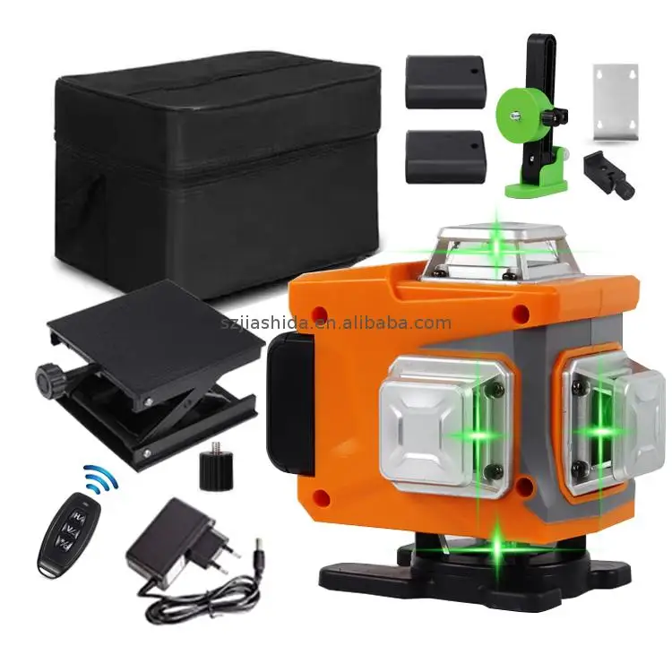 Most popular Rotary 16 Lines Red Beam 3D Green Light Cordless Automatic 360 Rotary Laser Level