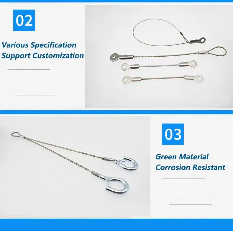 Construction machinery parts cutting Wire rope slings steel cable Wire rope assembly galvanized steel stainless steel hardware