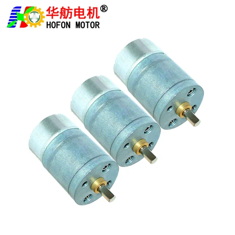 Hofon 25mm 300 DC 6V 12V 24V Mini small permanent magnet electric brush servo Electric 12 volt gear Motor With Gearbox