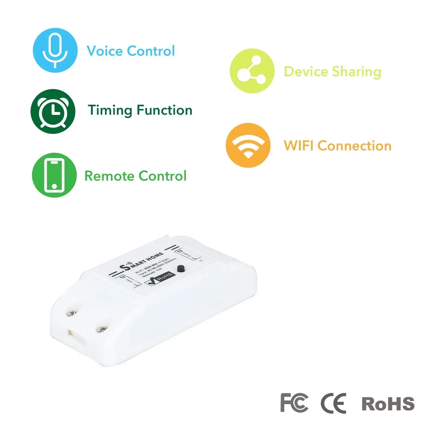 Tuya Wifi Switch Smart Breaker Wireless Remote Control electric for home appliances, compatible with Alexa DIY Home via phone