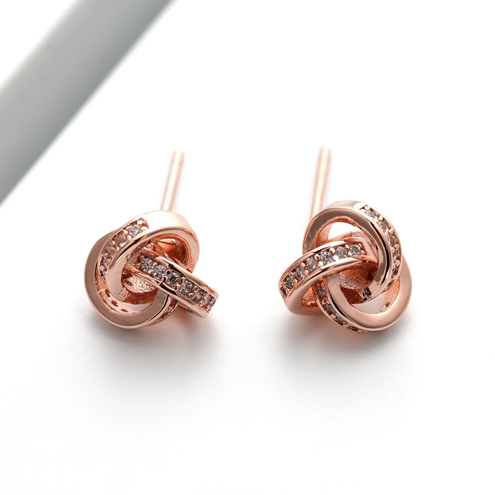 2021  Bridesmaid Gifts I Could not Tie The  Knot Without You Knot Stud Earrings With Clear CZ Stone Earrings