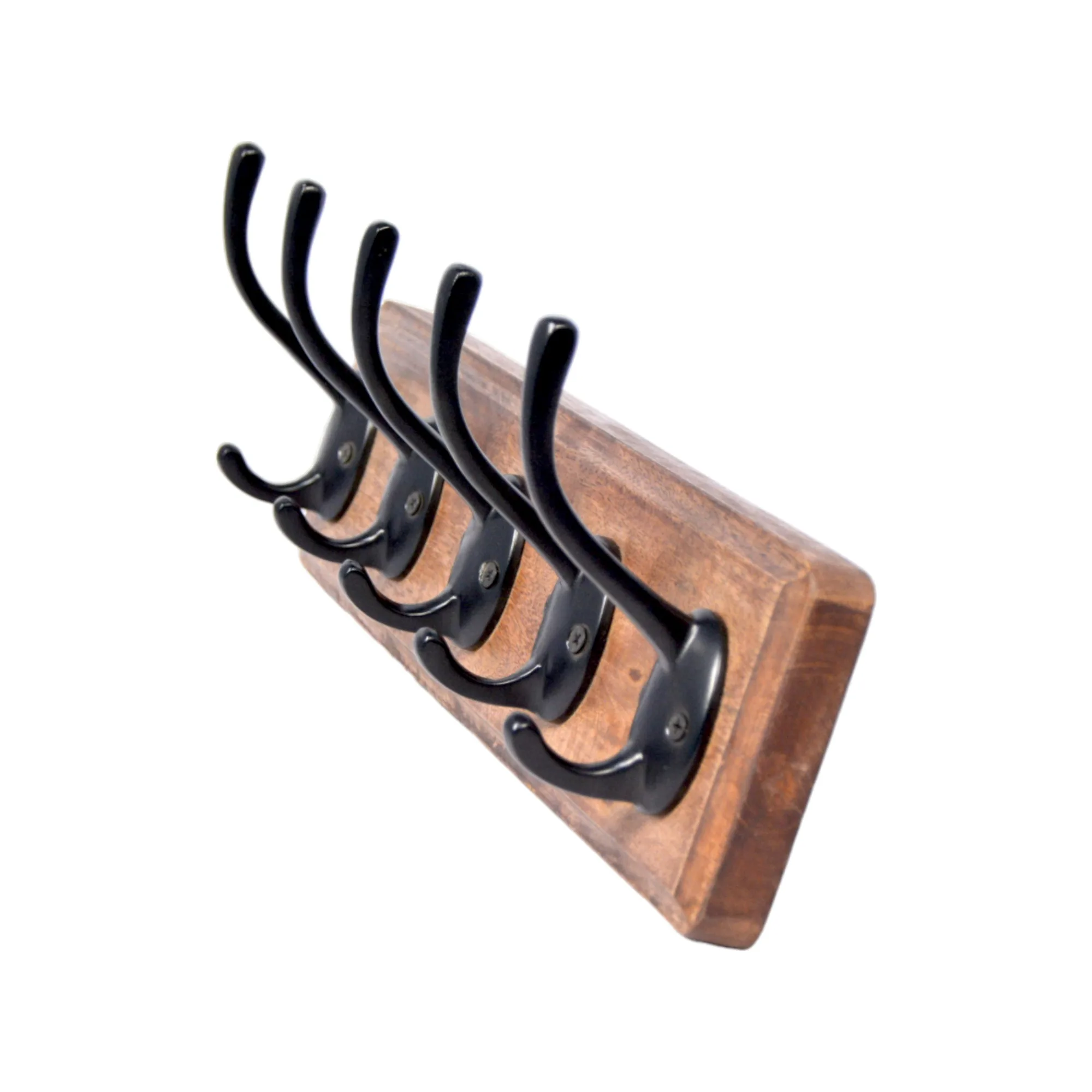 Multi-functional 5 Key hanger Wall Mounted Black Metal with wooden based Home Storage wall hanging stand with cheap price