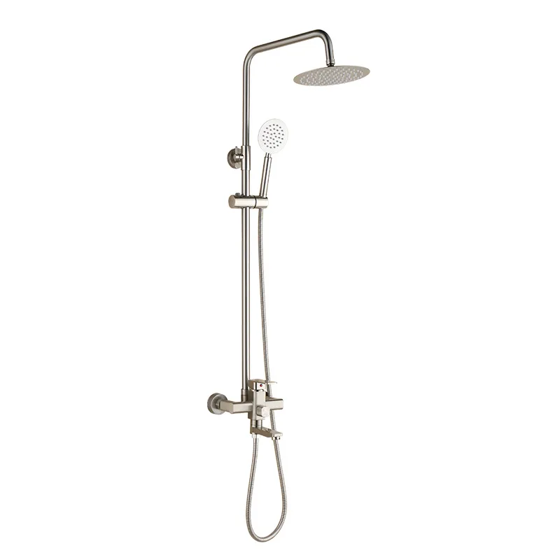Hot sale low price single lever rainfall shower set bathroom 304 stainless steel shower faucet set