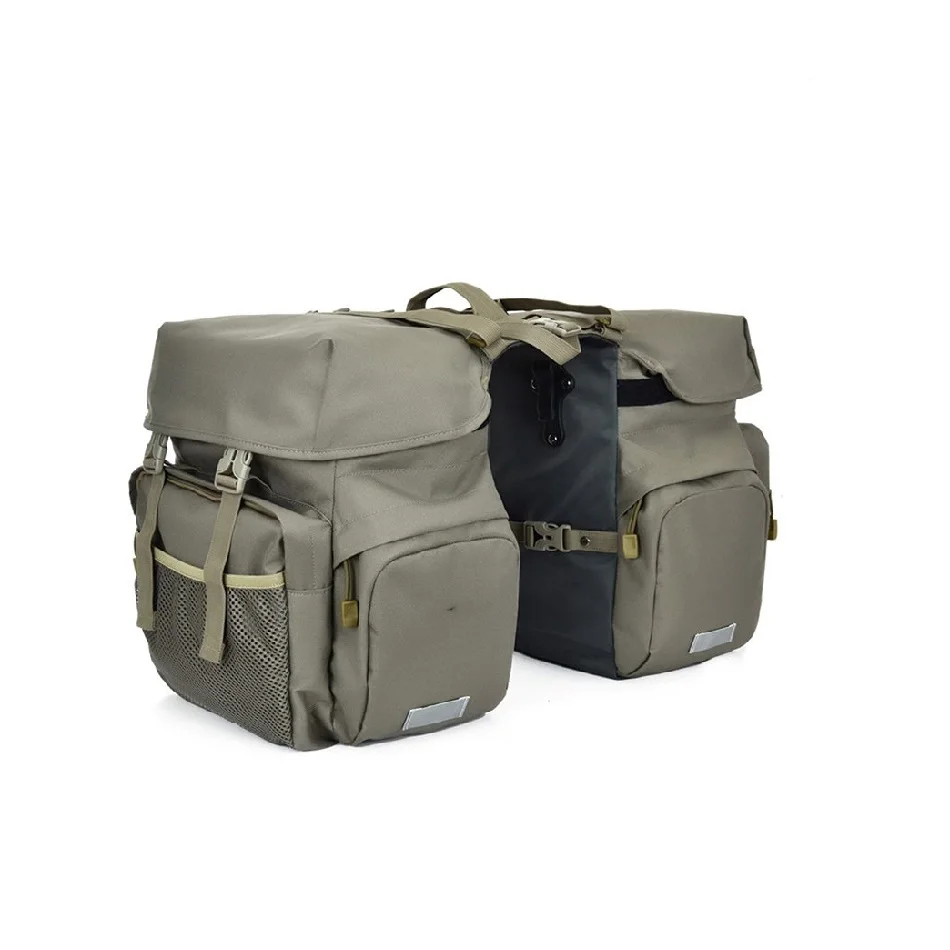 Free Sample Bicycle Carrier Bag 2-in-1 Multifunction Waterproof Pannier Bike Luggage with Double Side Trunk Storage for Cycling