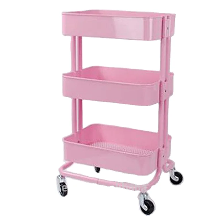 Pink 3 Tier Kitchen Trolley Cart Sewing Storage Ideas