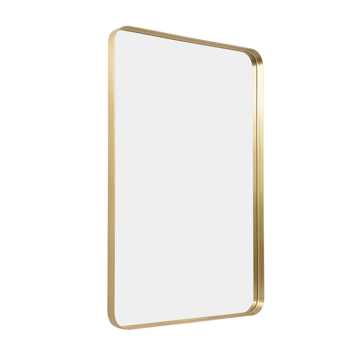 Aluminium Brushed Gold Color Rectangle Decorative Wall Mirror For Hanging Home Decor Wall Mounted Mirror  Espejo Spiegel