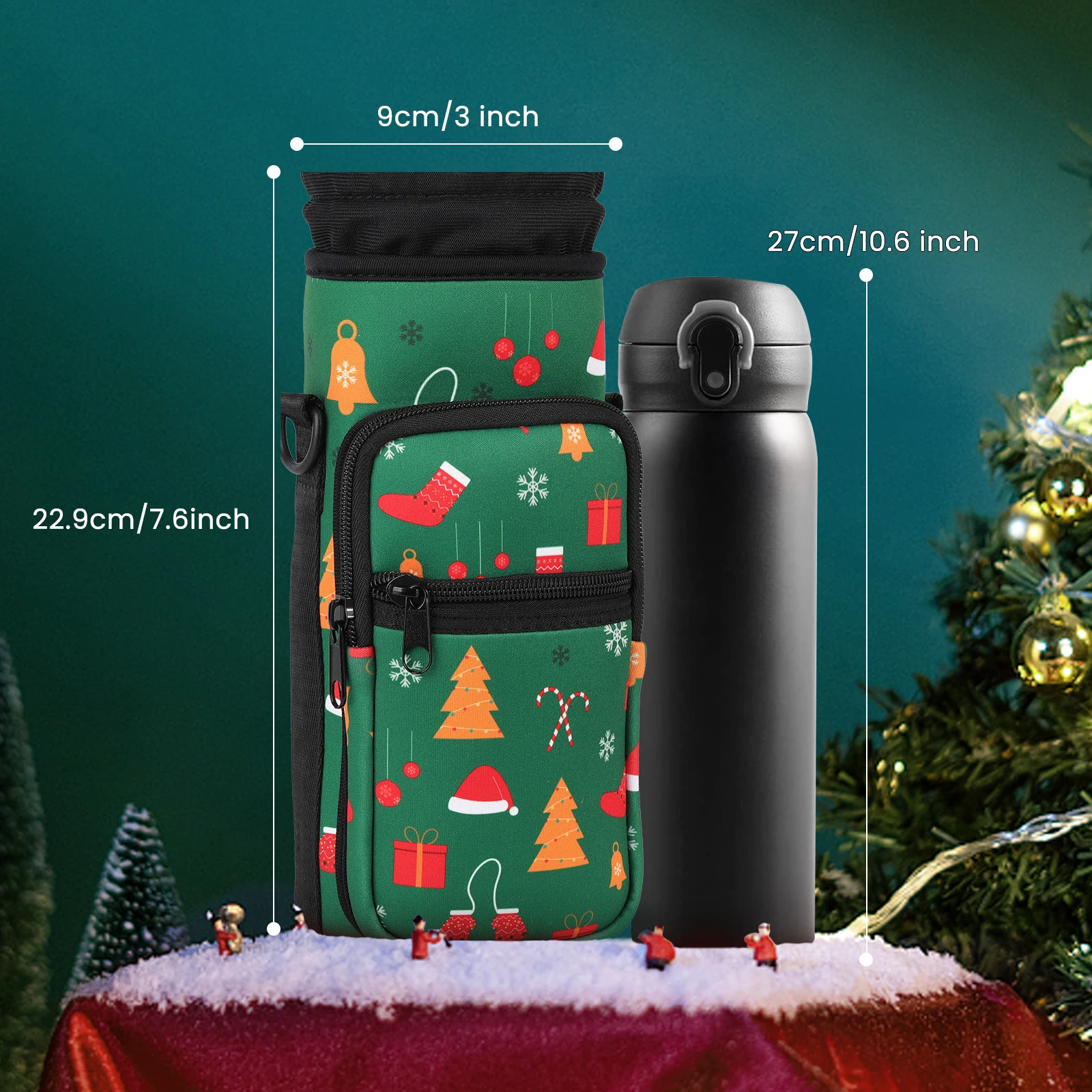 Custom Neoprene Bottle Carrier Adjustable Shoulder Strap Sports Insulated Water Bottle Holder Sling Bag for Hiking water bottle