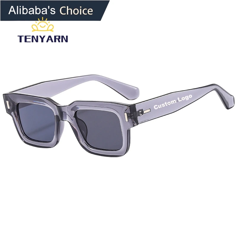 Tenyarn New Designer Custom Logo Square Sunglasses Women Classic Retro Shades Sun Glasses Rivet