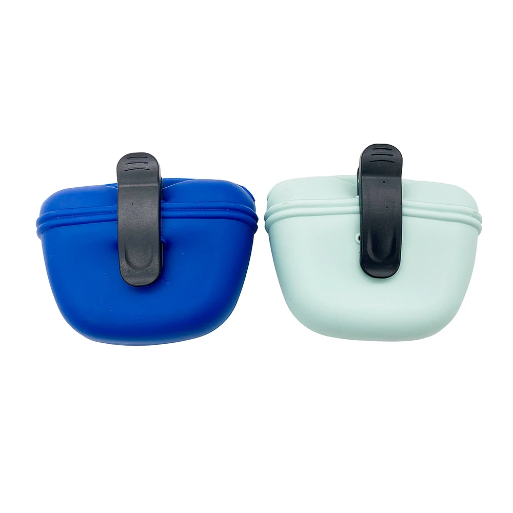 BHD NEW BPA Free Portable Silicone Dog Treat Pouch Small Pet Training Bag Container with Magnetic Closure and Waist Clip