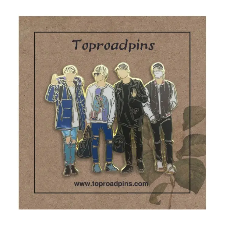 Эмалевые значки для лацканов под розовое золото с логотипом Kpop ideo