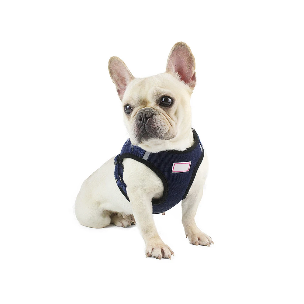 Breathable Corduroy Dog Harness and Leash Comfortable Small Pet Puppy Dog Harness