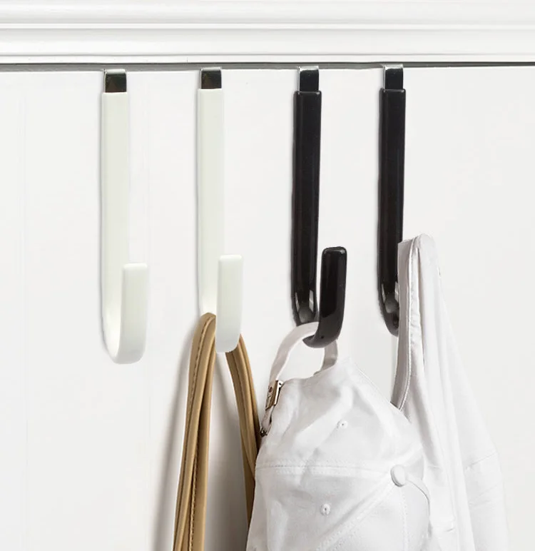 Door Plastic Coating door hooks Hanger custom over the door hooks for hanging Living Room Bathroom Kitchen Hanging Clothes