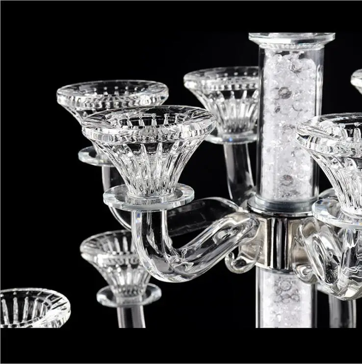 Cheap wedding crystal candelabra 10 arms crystal candelabra for wedding centerpiece