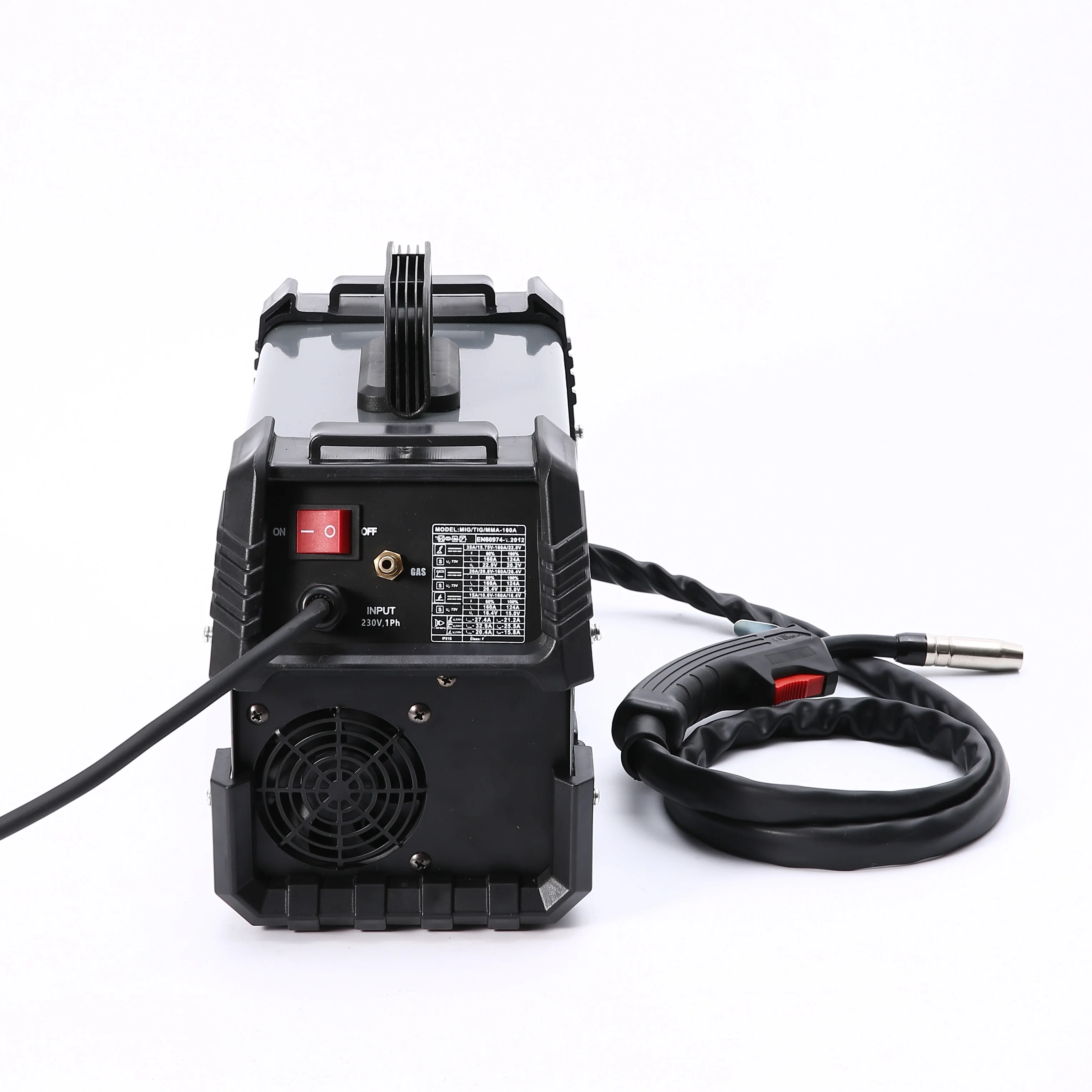 Gasless  with gas mig  mini welding machine portable mig130A mma tig 3 in 1 digital big screen  IGBT inverter welder