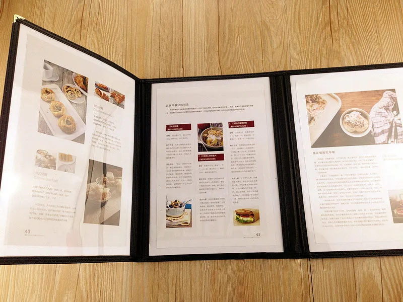Luxury Booklet Wine List Menu Cover Hot Selling A4 Restaurant Menu Holder Leather Restaurant Menu Covers