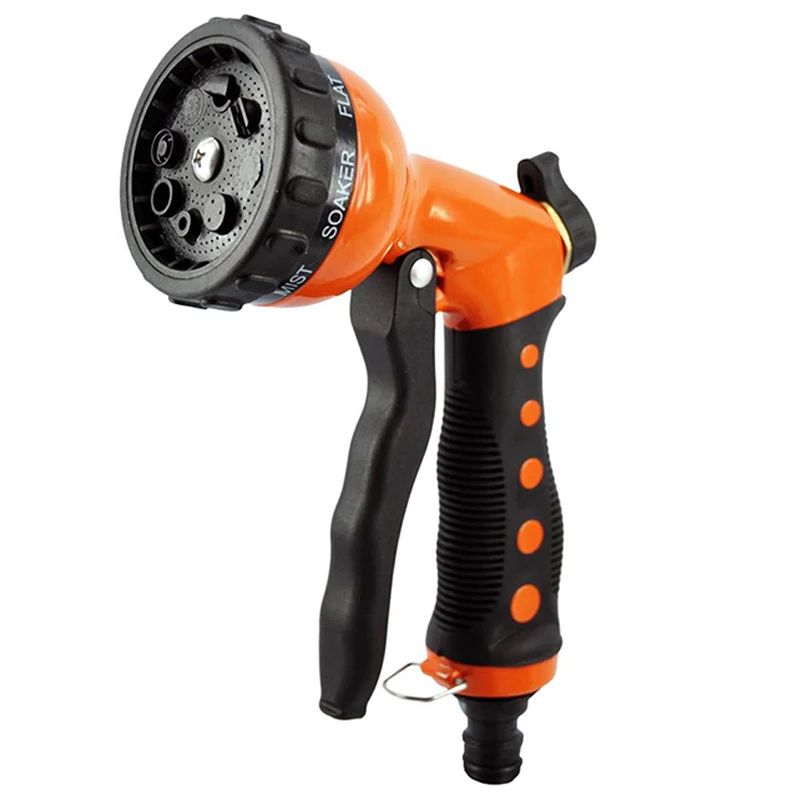 Garden Water Guns 8-Pattern Metal Trigger Home garden irrigation water tool Watering hose Nozzle