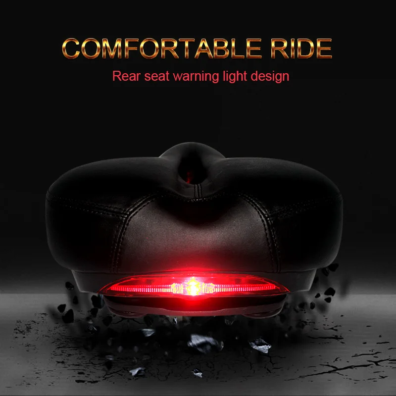 JOYSUN Bicycle Saddle with Tail light Hollow Soft Cushion Professional bike Cycling Saddle Comfortable bike seat